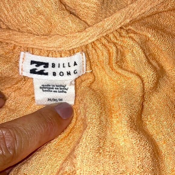 BILLABONG Beach Vibes Orange Solid Tank Dress Cover Up Womens Medium - Picture 10 of 14